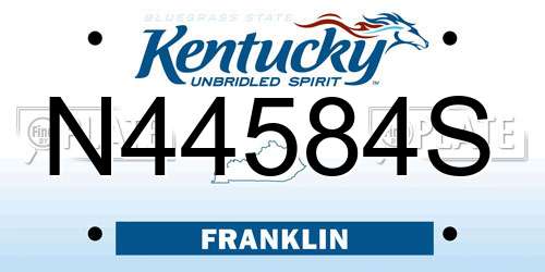 N44584S Kentucky License Plate