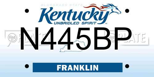 N445BP Kentucky License Plate
