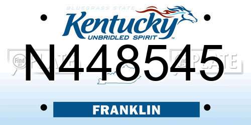 N448545 Kentucky License Plate