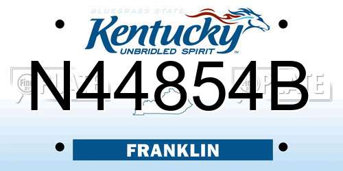 N44854B Kentucky License Plate