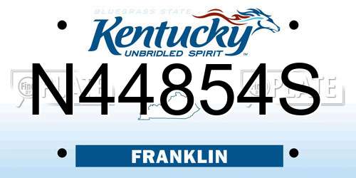 N44854S Kentucky License Plate