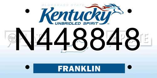 N448848 Kentucky License Plate