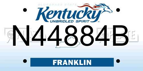 N44884B Kentucky License Plate