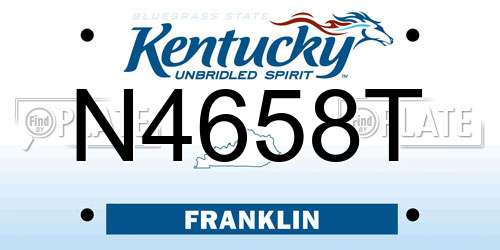 N4658T Kentucky License Plate