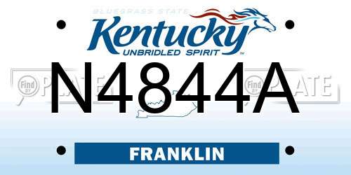 N4844A Kentucky License Plate