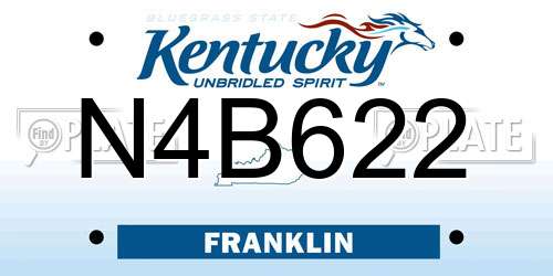 N4B622 Kentucky License Plate