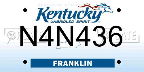 N4N436 Kentucky License Plate