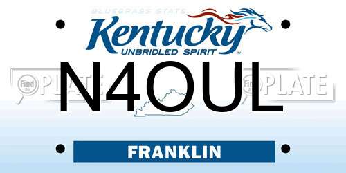 N4OUL Kentucky License Plate