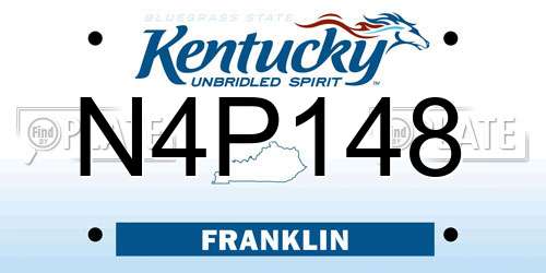 N4P148 Kentucky License Plate