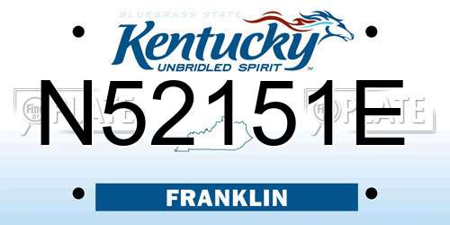 N52151E Kentucky License Plate
