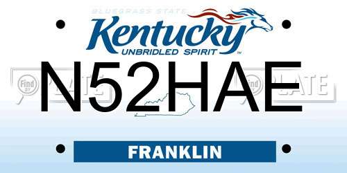 N52HAE Kentucky License Plate
