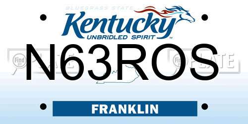 N63ROS Kentucky License Plate