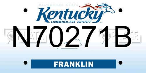 N70271B Kentucky License Plate