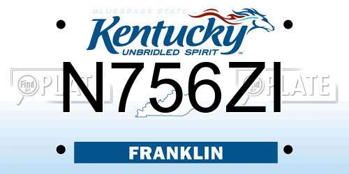 N756ZI Kentucky License Plate