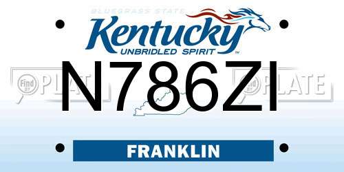 N786ZI Kentucky License Plate