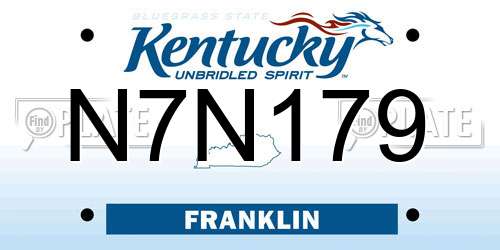 N7N179 Kentucky License Plate