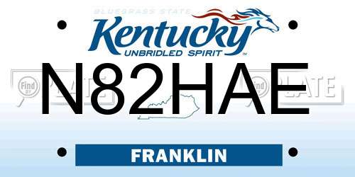N82HAE Kentucky License Plate