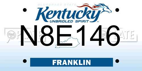 N8E146 Kentucky License Plate