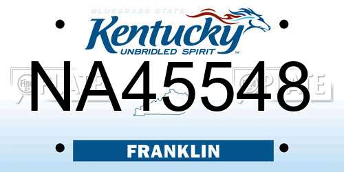 NA45548 Kentucky License Plate