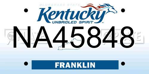 NA45848 Kentucky License Plate