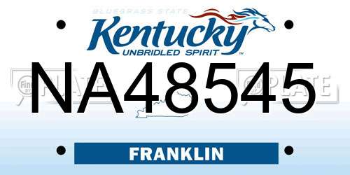 NA48545 Kentucky License Plate