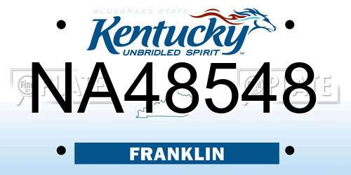 NA48548 Kentucky License Plate