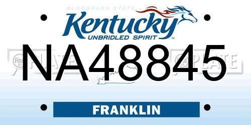 NA48845 Kentucky License Plate