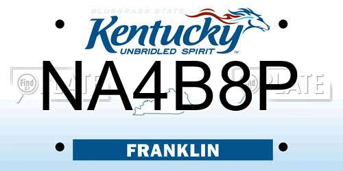 NA4B8P Kentucky License Plate