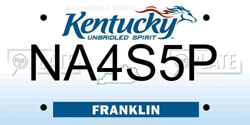NA4S5P Kentucky License Plate