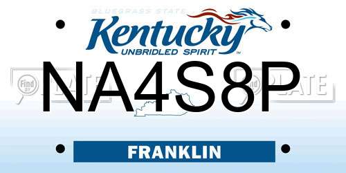 NA4S8P Kentucky License Plate