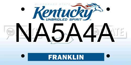 NA5A4A Kentucky License Plate