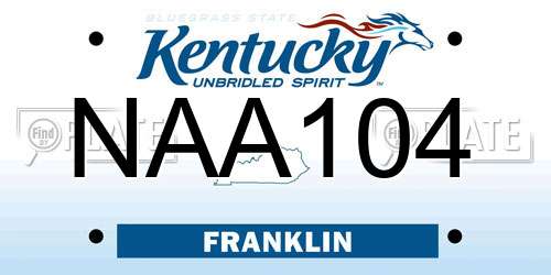 NAA104 Kentucky License Plate