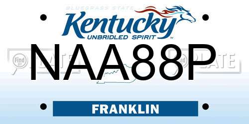 NAA88P Kentucky License Plate