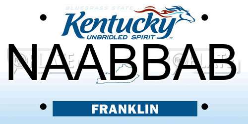 NAABBAB Kentucky License Plate