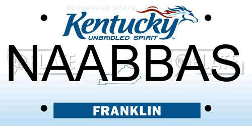 NAABBAS Kentucky License Plate