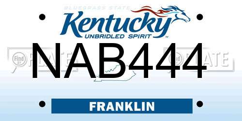 NAB444 Kentucky License Plate