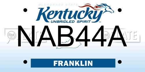 NAB44A Kentucky License Plate