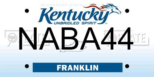 NABA44 Kentucky License Plate