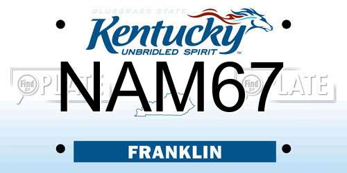 NAM67 Kentucky License Plate