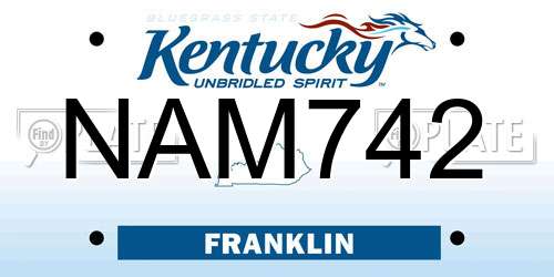 NAM742 Kentucky License Plate