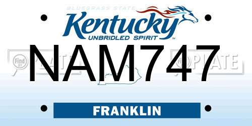 NAM747 Kentucky License Plate