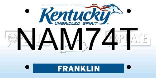 NAM74T Kentucky License Plate