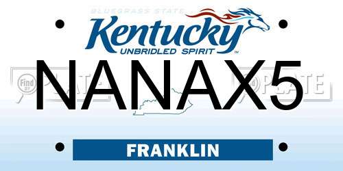 NANAX5 Kentucky License Plate