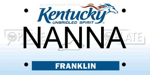 NANNA Kentucky License Plate