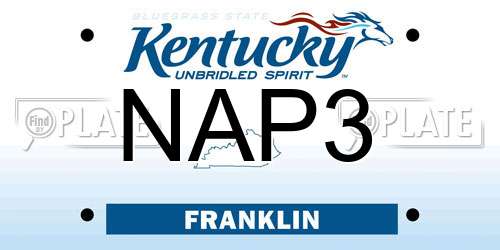 NAP3 Kentucky License Plate