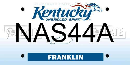 NAS44A Kentucky License Plate