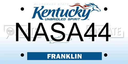 NASA44 Kentucky License Plate