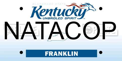 NATACOP Kentucky License Plate