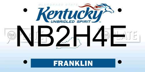 NB2H4E Kentucky License Plate