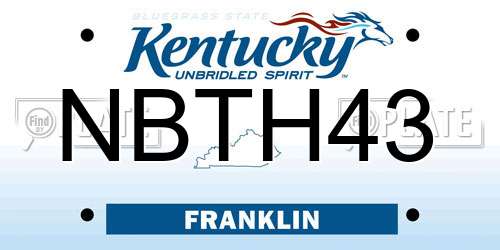 NBTH43 Kentucky License Plate